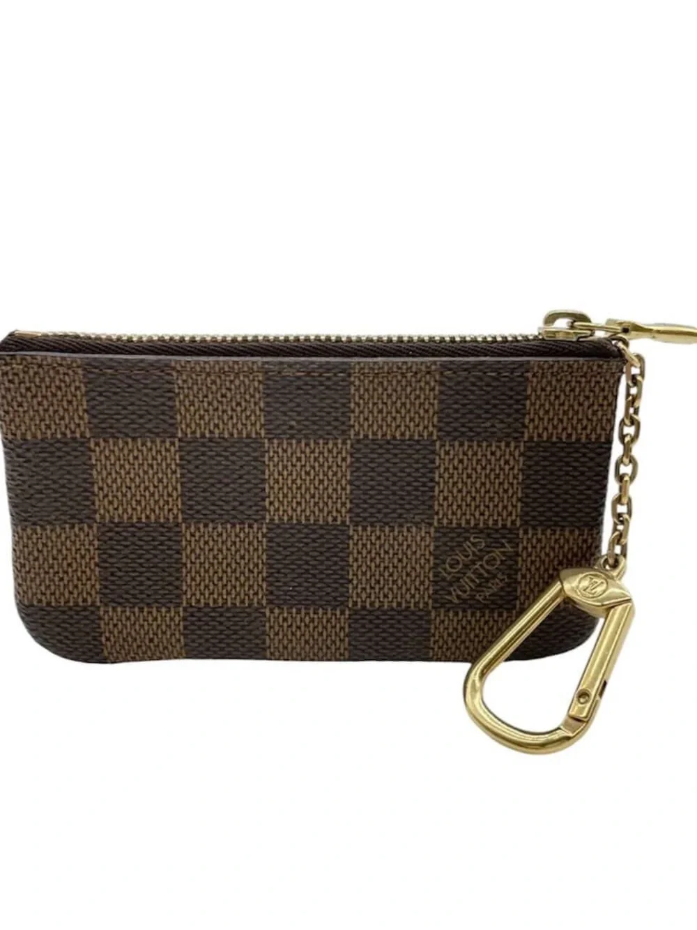 Authentic LOUIS VUITTON Damier Ebene Key Cles Pouch Wallet